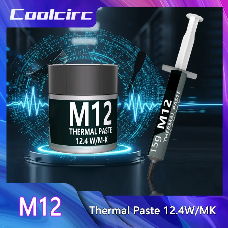 

Coolcirc Thermal Conductive Compound Silicone Grease Paste 12.4 W/MK 1/4/8/15/30g With Scraper For Game PC PS5 CPU GPU Cooling