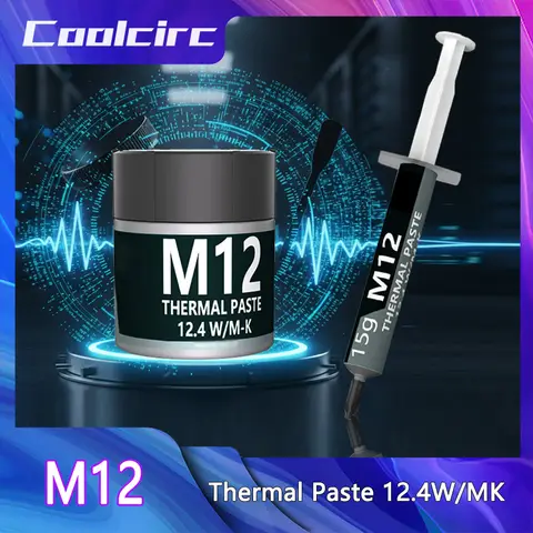 Coolcirc Thermal Conductive Compound Silicone Grease Paste 12.4 W/MK 1/4/8/15/30g With Scraper For Game PC PS5 CPU GPU Cooling