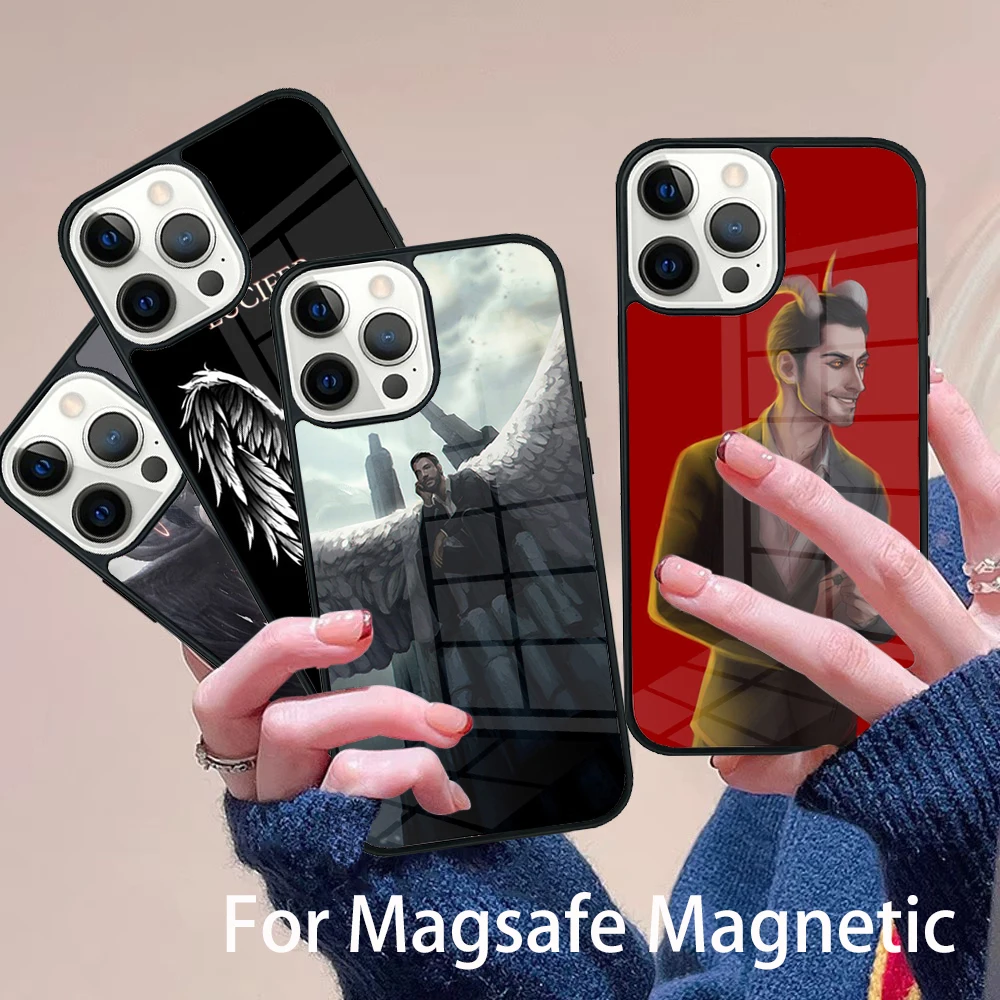 

American TV Series Lucifer Angel Phone Case Magesafe Magnetic Wireless Cover For IPhone 16 11 12 13 14 15 Pro Max Plus Mini
