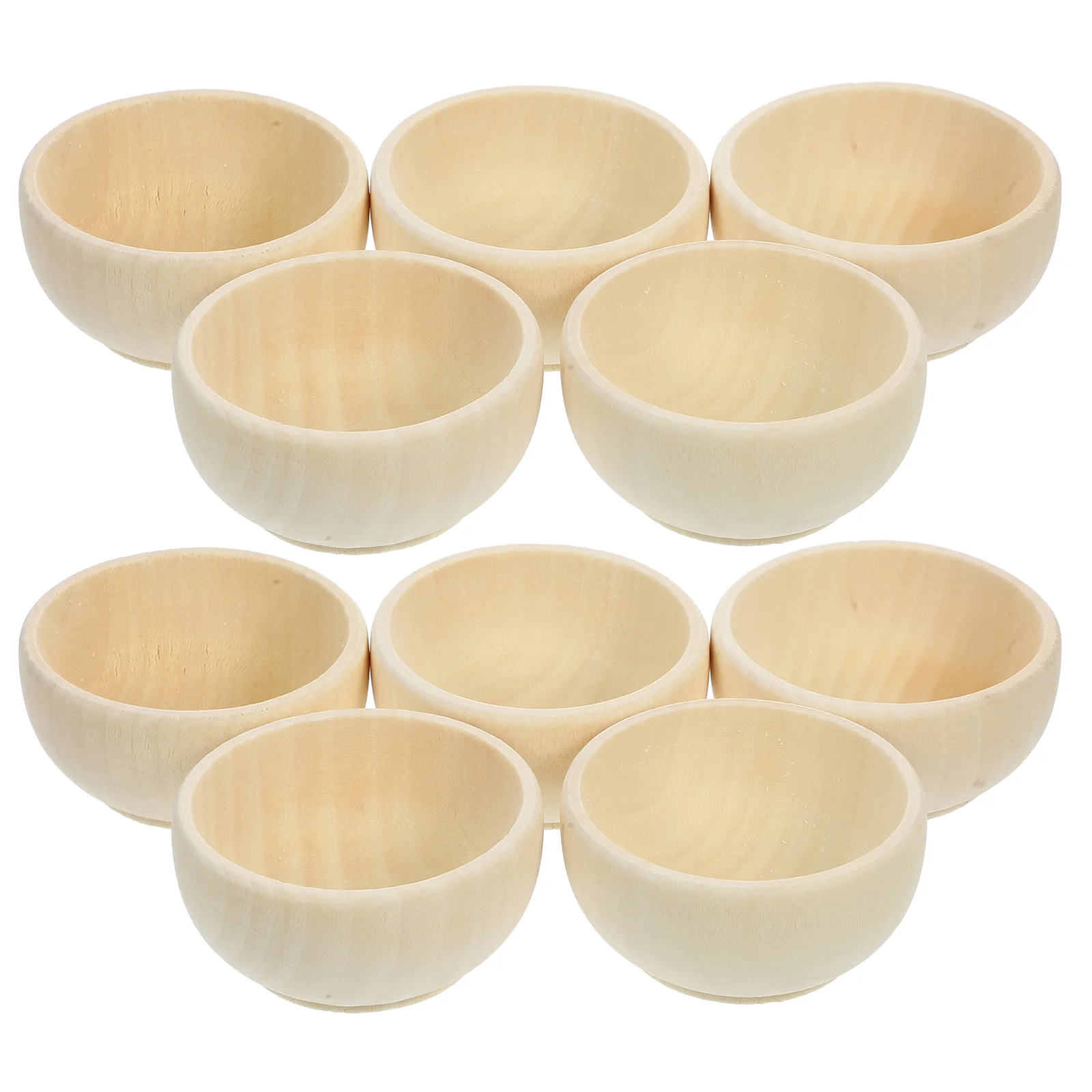 

10 Pcs Wooden Unpainted Mini Bowls for Craft Painting Decoration Kids Activities Party Wedding Festivals Smooth