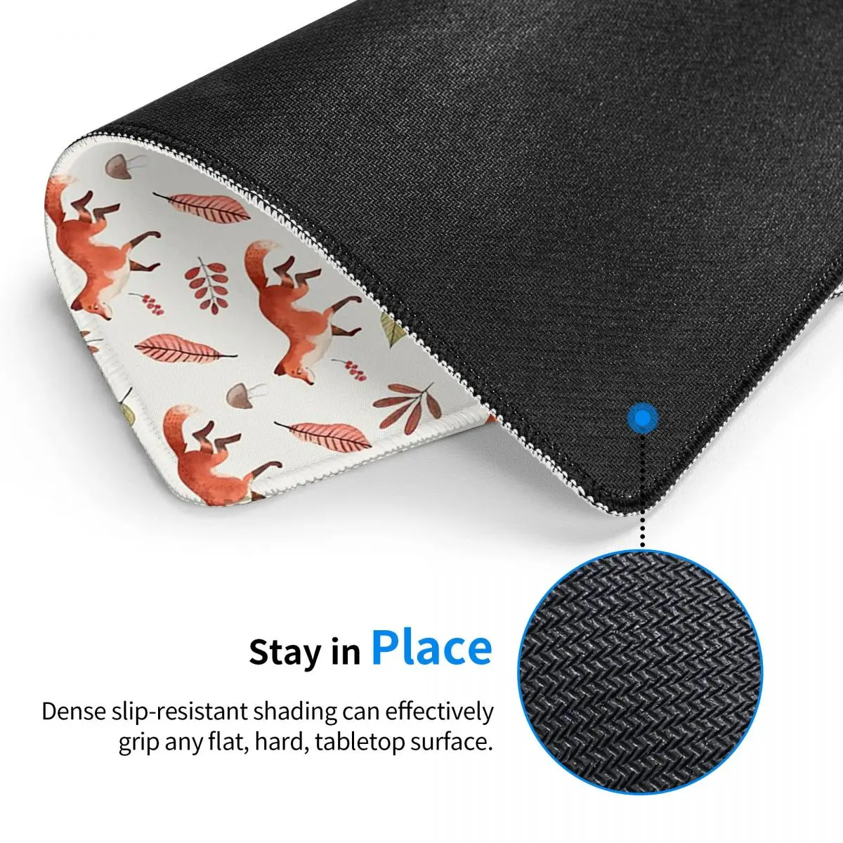 

Fall Fox Watercolor Pattern Mouse Pad Gamer PC Laptop Mats Keyboard Carpet Computer Gaming Desk Mat 7x9 in 22x18 cm