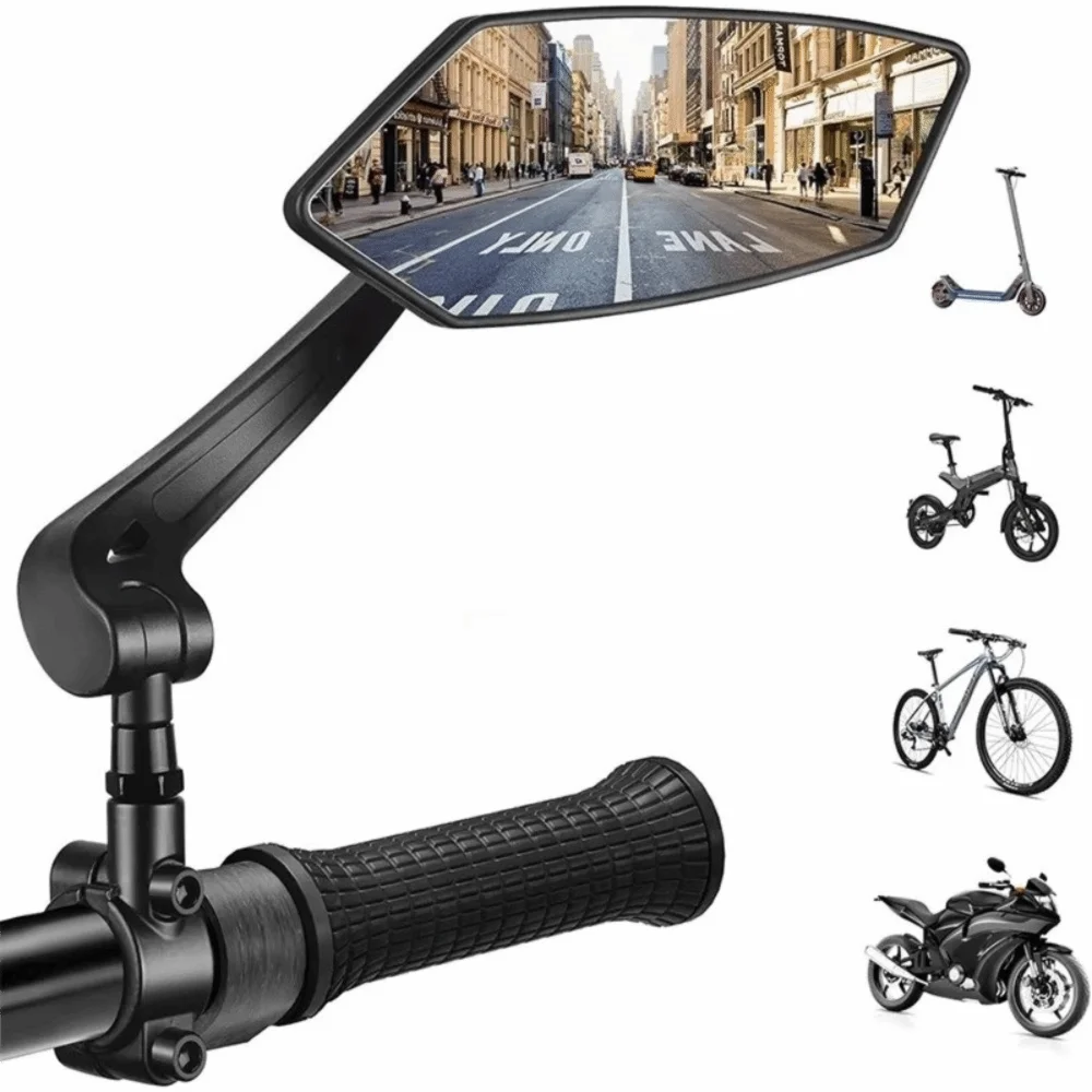 Wide Angle Bicycle Rear View Mirror Adjustable Wide Range Bike Mirror Anti-Glare 360 Degree Rotate Cycling Mirror Cycling