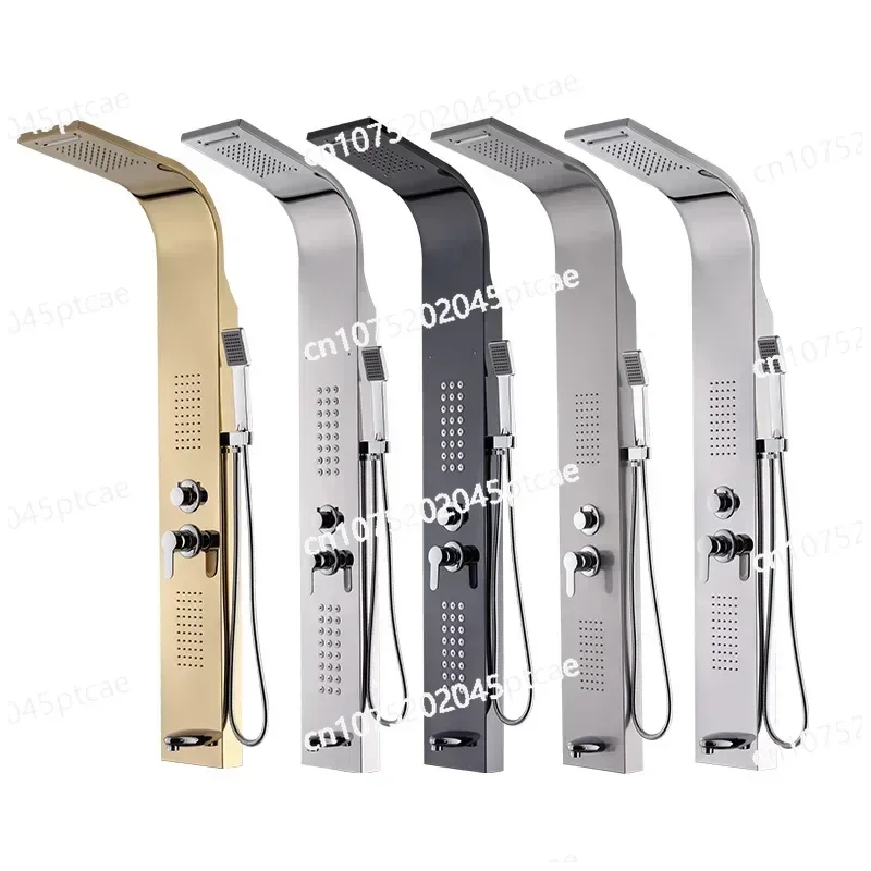 Shower Panel System for Bathroom Stainless Steel Screen with Five Levels of Water Outlet Pressurized Bathroom Shower Faucet