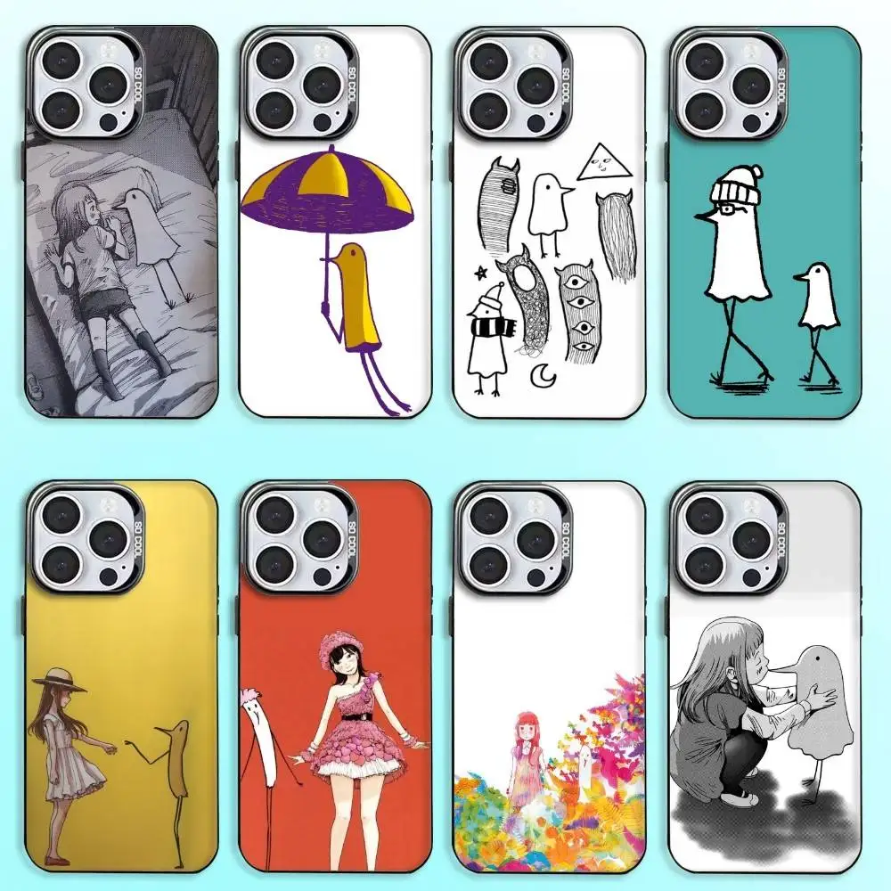 

Comics G-Goodnight P-Punpun Phone Case For iPhone17,16,15,14,13,12,11 Plus,Pro Max Colored Silver Plated Inside Cover