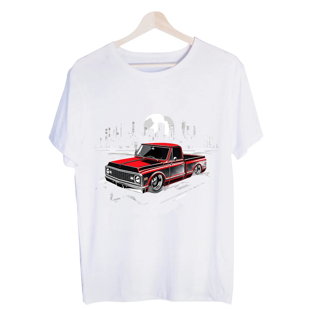 Men's Classic Truck Graphic Tee, Short Sleeve Crew Neck T-Shirt for Retro Style Casual Streetwear