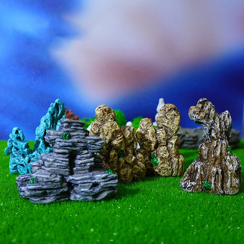 水槽装飾用の偽の山の装飾品、創造的な盆栽石、マイクロランドスケープ、多目的DIYアクセサリー
