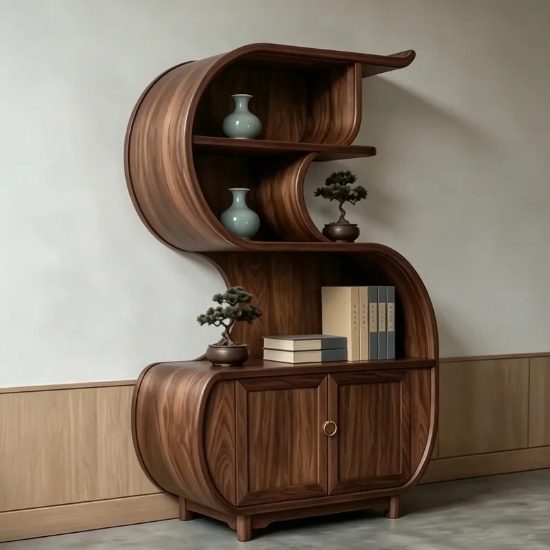 North American black walnut bogu rack, solid wood shelf display rack