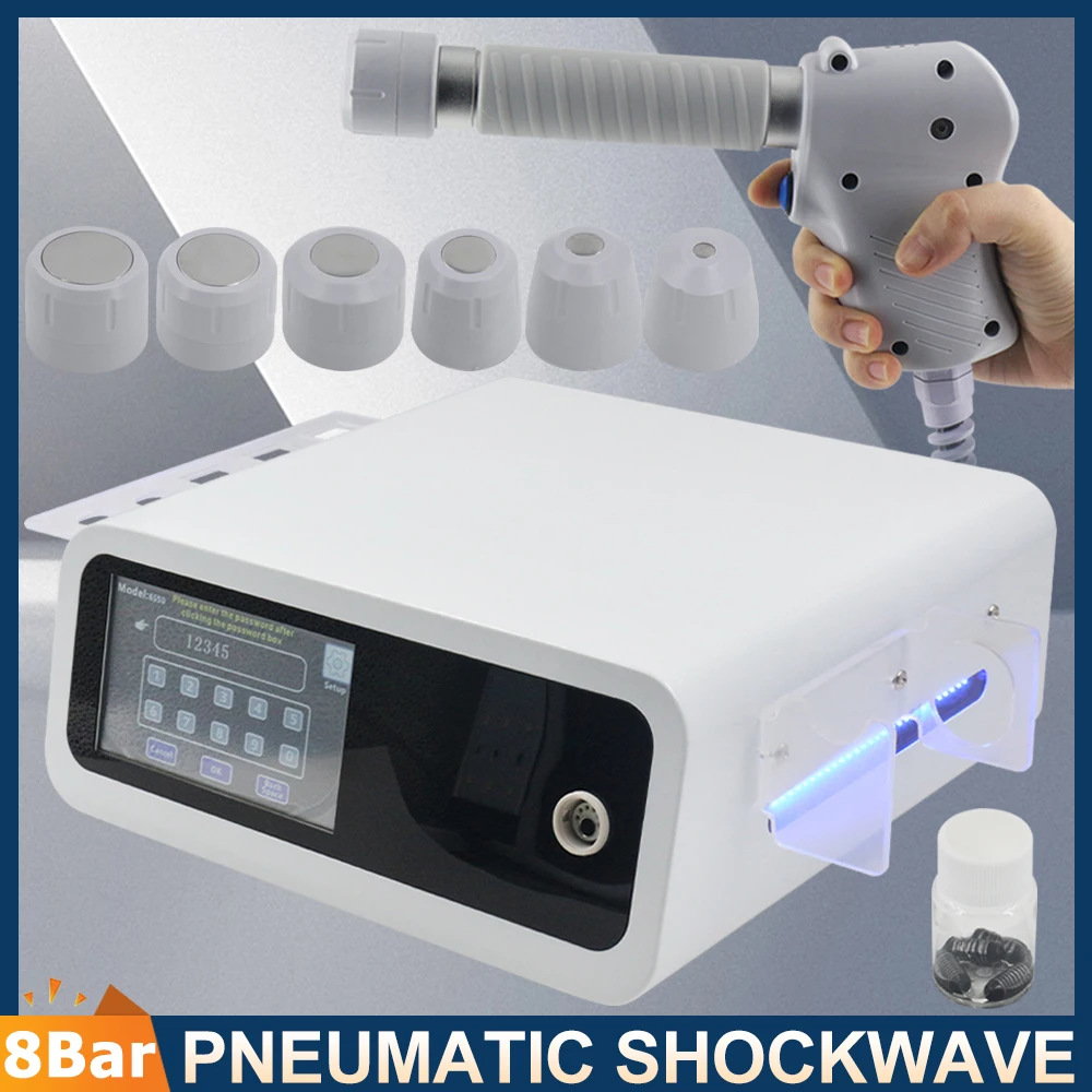 

2023 New Pneumatic Shockwave Therapy Machine Tennis Elbow Joint Pain Relief Massager 8Bar Professional Shock Wave Massage Tools