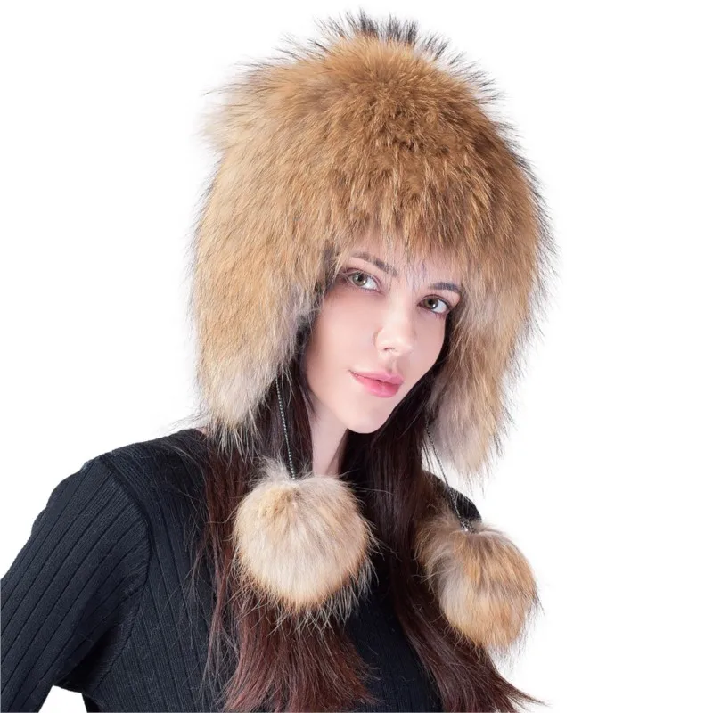 

A cute woolen ear-protecting hat for girls hairball cold-proof cycling knitted keeping ears warm