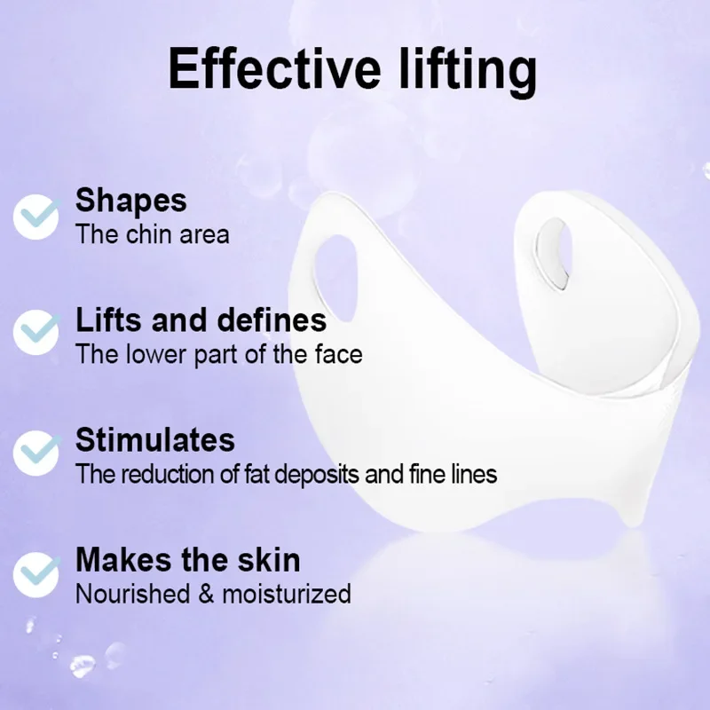 Mascarilla reutilizable con línea en V para hombre y mujer, máscara para esculpir la cara, Correa facial, gancho para la oreja, herramienta reutilizable de doble mentón