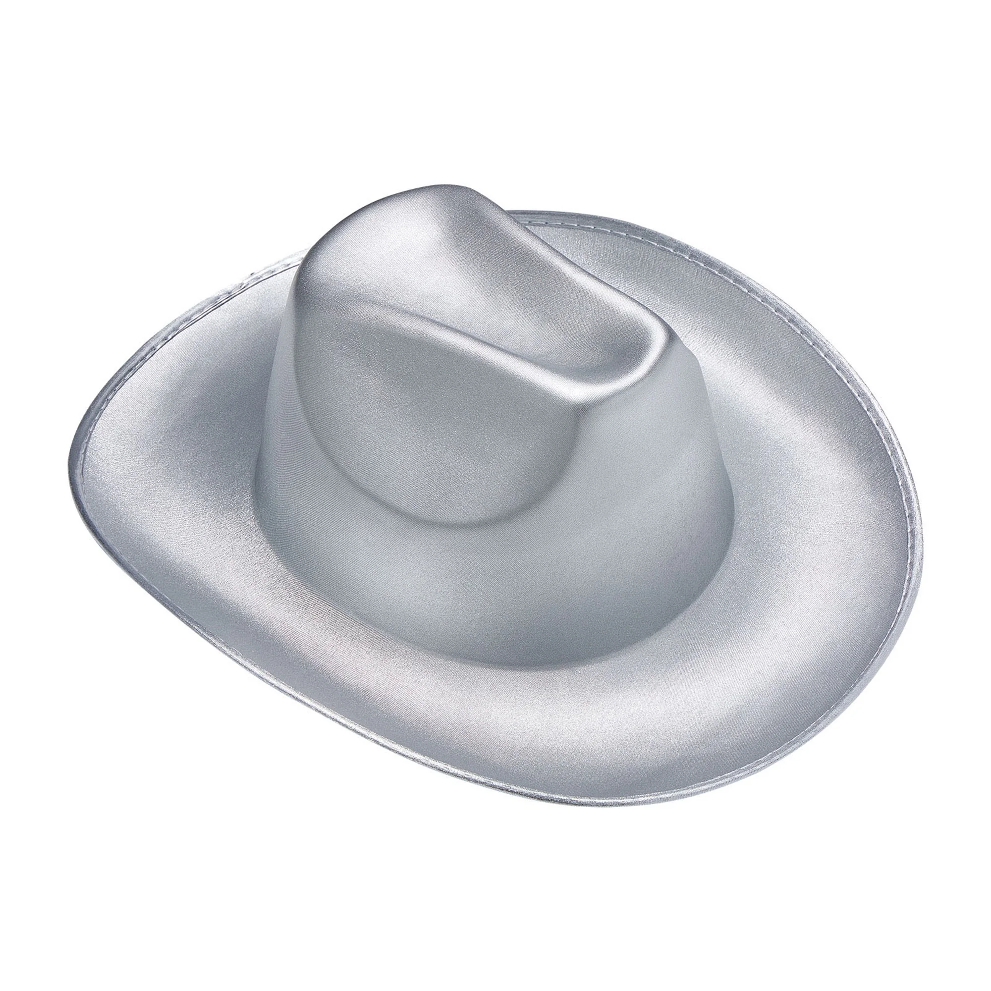 Ковбойская шляпа для взрослых SXYPAYXS, однотонная блестящая Мужская и Женская ковбойская шляпа, аксессуары для свадьбы, вечеринки, праздника, костюма