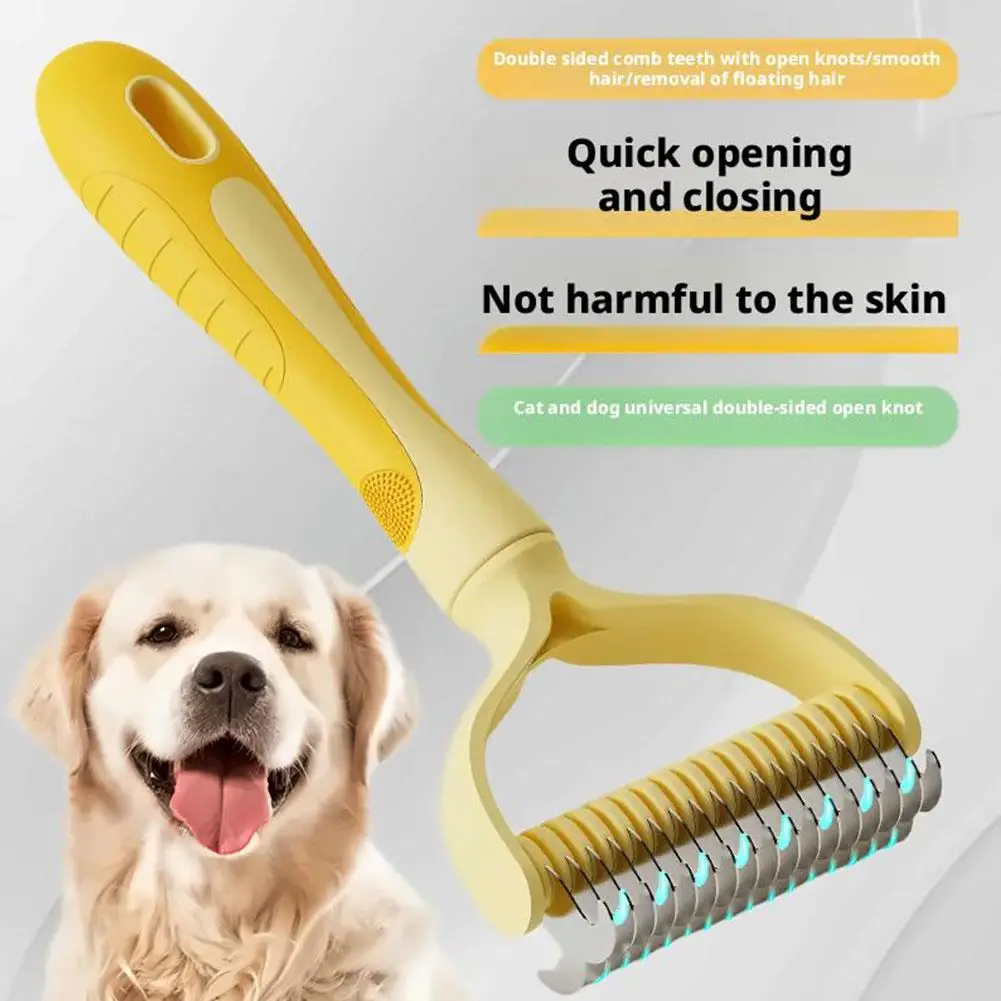 Brush Double-sided Knotting Comb For Pets Removal Comb Dog Grooming Shedding Tools Double Sided Stainless Brush Pet Pro U9w7