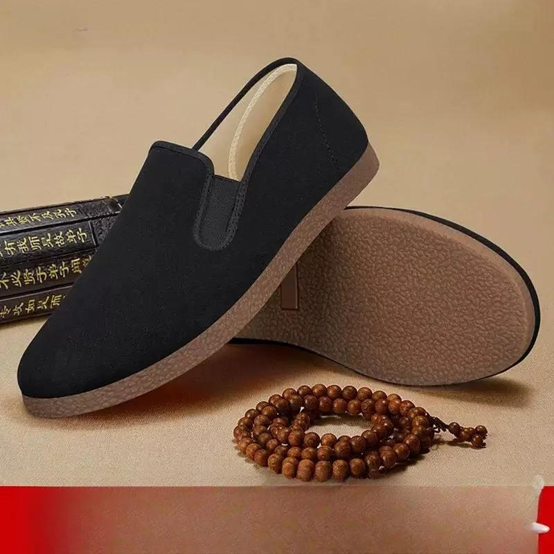 Men's Casual Shoes Black Breathable Anti-slip Beijing Cloth Shoes Summer New Style Cow Tendon Bottom Comfortable Leisure Foot...