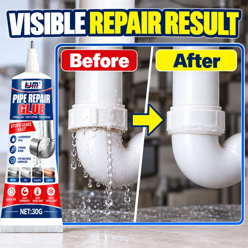 KJM Pipe Repair Glue 30G Waterproof Sealant PVC Pipe Leak Repair Adhesive Strong Bond Fast Sealing Plumbing Repair Tool view 4