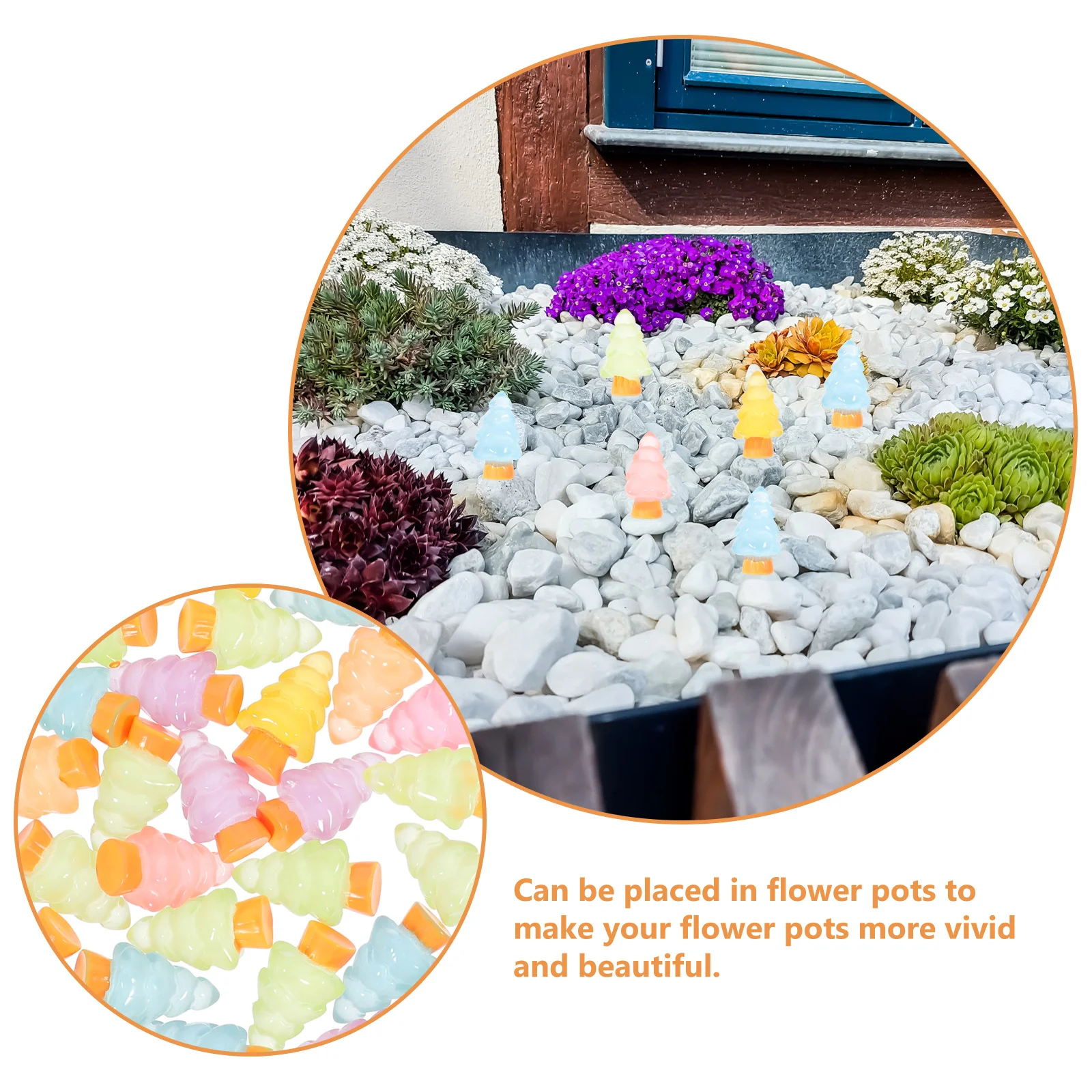 

72Pcs Luminous Mini Christmas Trees Resin Desktop Decorations Glow in Dark Xmas Tabletop Ornaments Party Home Decor