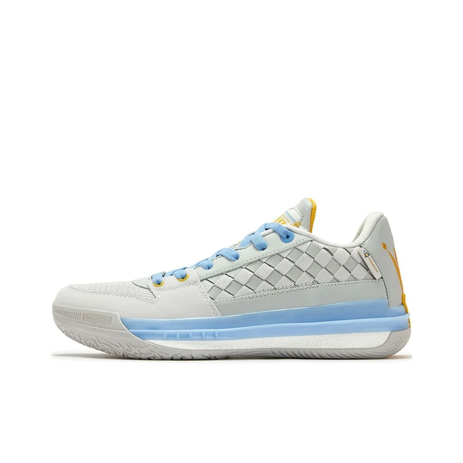 361 Cushioning Abrasion Resistant Breathable Low top Basketball Shoes Men's Sky Blue 572521106-3