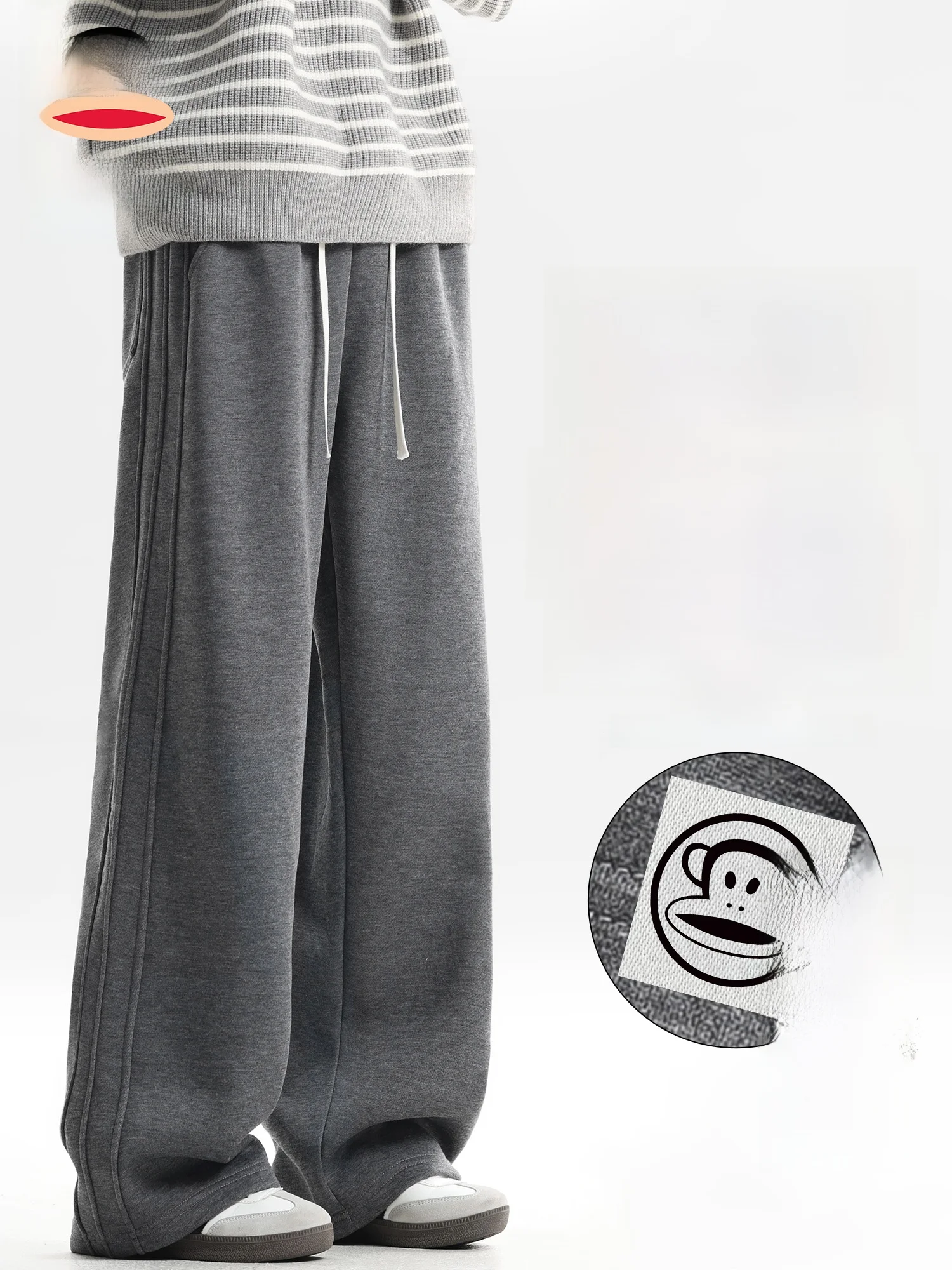 

Мужские повседневные брюки Paul Frank с флисовой подкладкой, прямого кроя, теплые, свободные, длинные, зимние, новые, однотонные, для отдыха