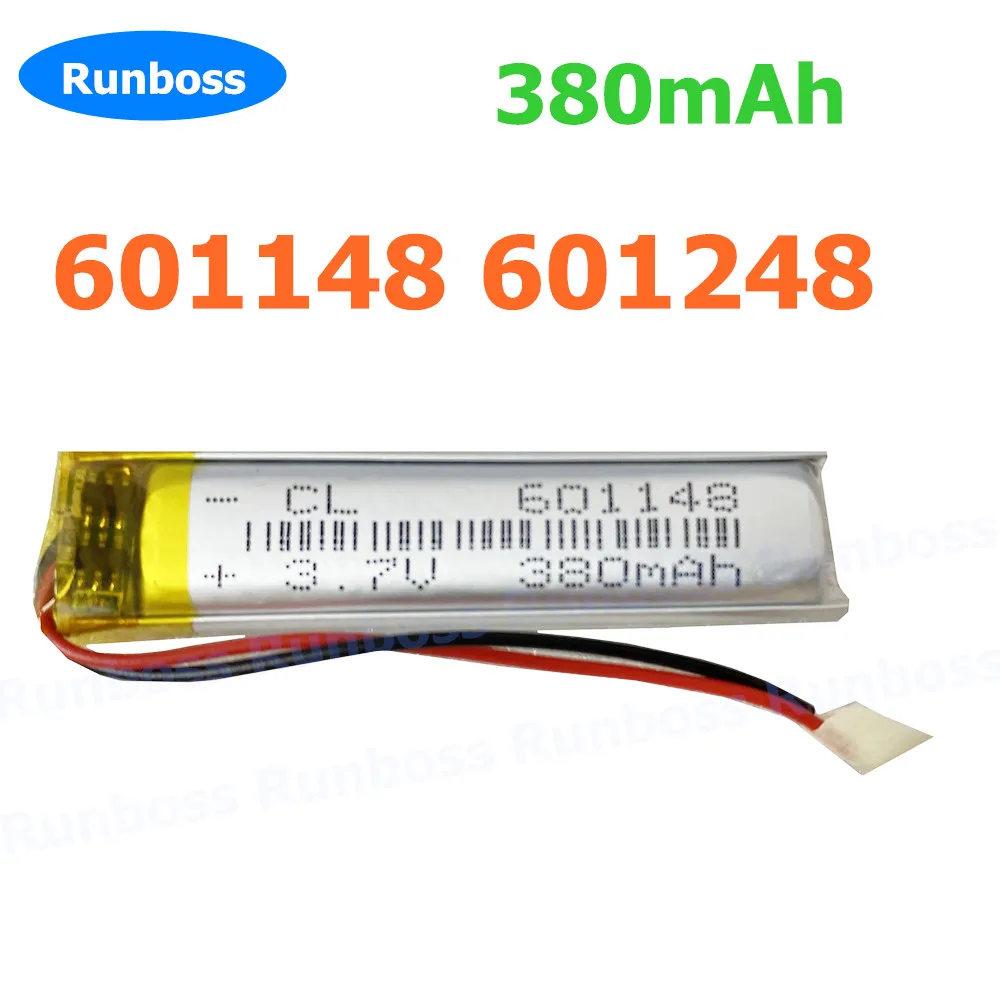 1-10 PCS 601148 3.7V 380MAH 601248 lithium polymer batteries 601250 replacement for rat 9 R.A.T 9 Bluetooth headphones 6*11*48mm