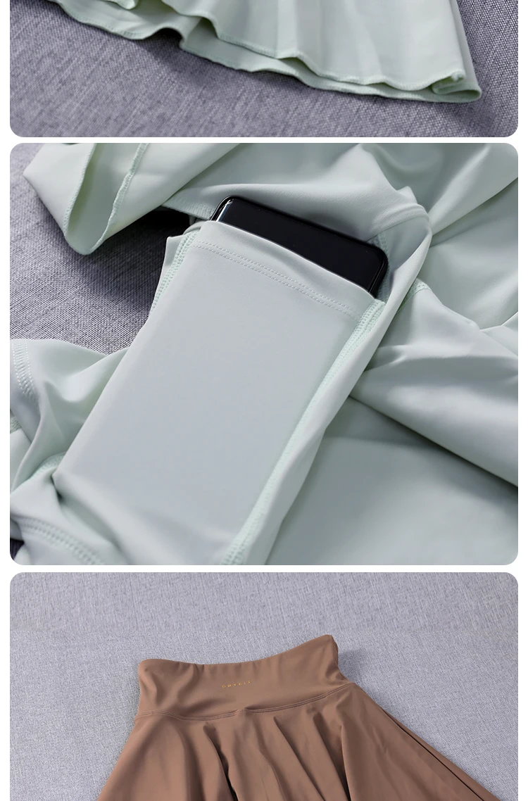 Yoga Wear Athletic Skorts Lauftraining Sportröcke Hoch taillierter, plissierter Tennisrock für Damen – Detail 3
