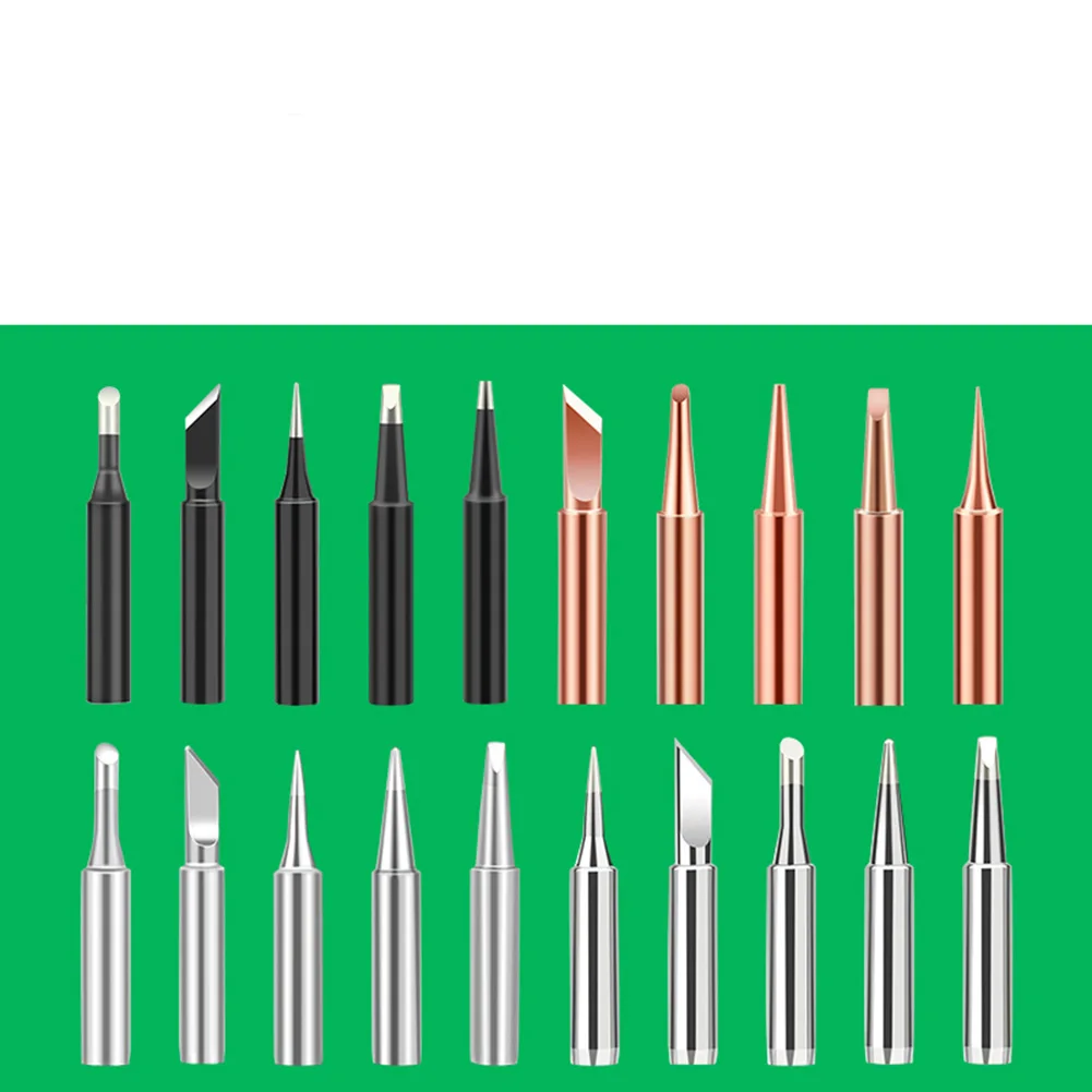 

6pcs Copper 900M-T Soldering Iron Tip & Handle Set And Soldering Station Heatset Insert Mounting Tip Welding Accessories