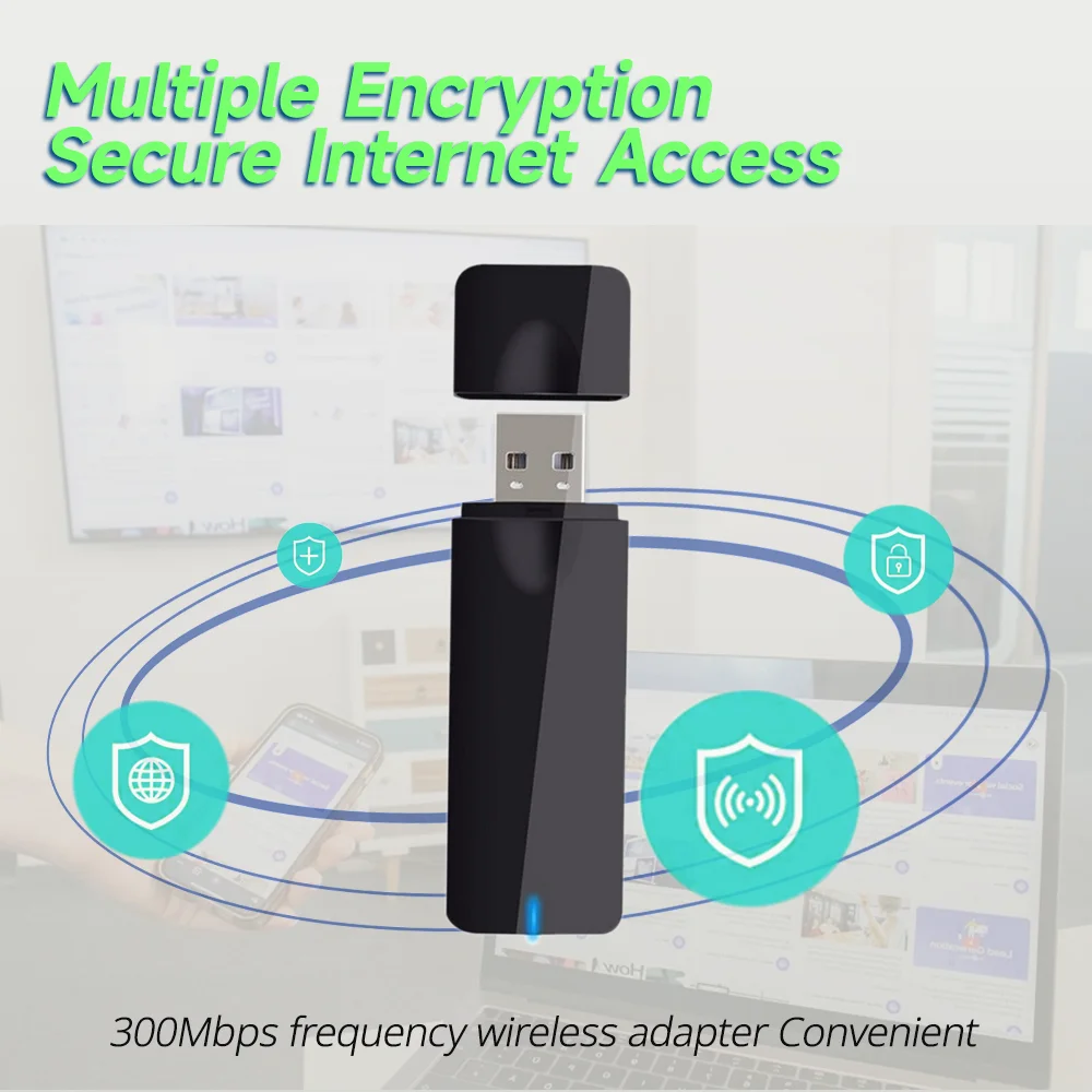 Kali Linux Wi-Fi Adapter RT5572 Chipset Dual Band 300Mbps Wireless USB WiFi Adapter Network Card Built-in Dual 3dbi Antenna NIC