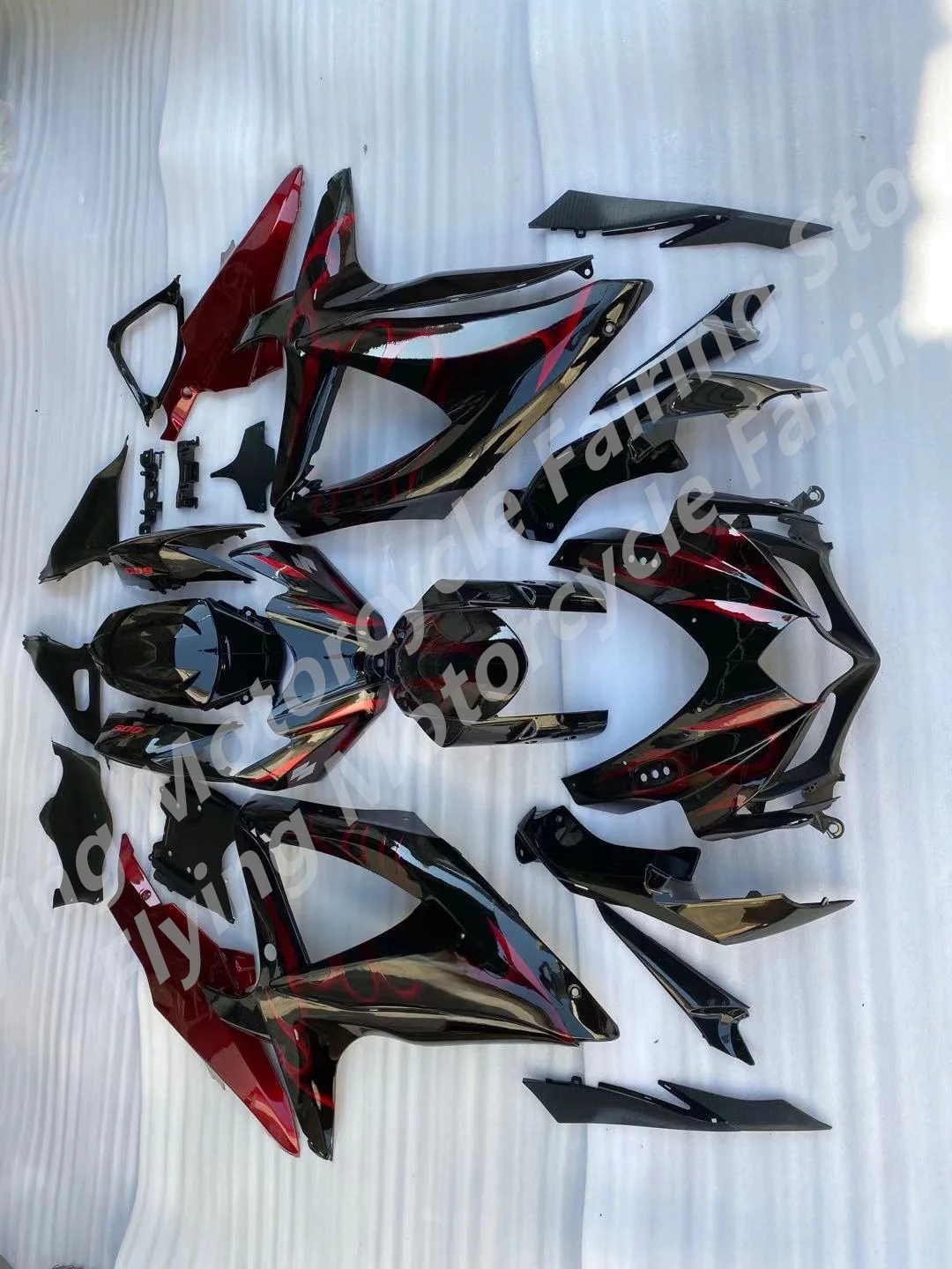 High quality Fairing kit for G S XR600 750 K8 08 09 G S XR 600 G S XR750 2008 2009 ABS red black Fairings set