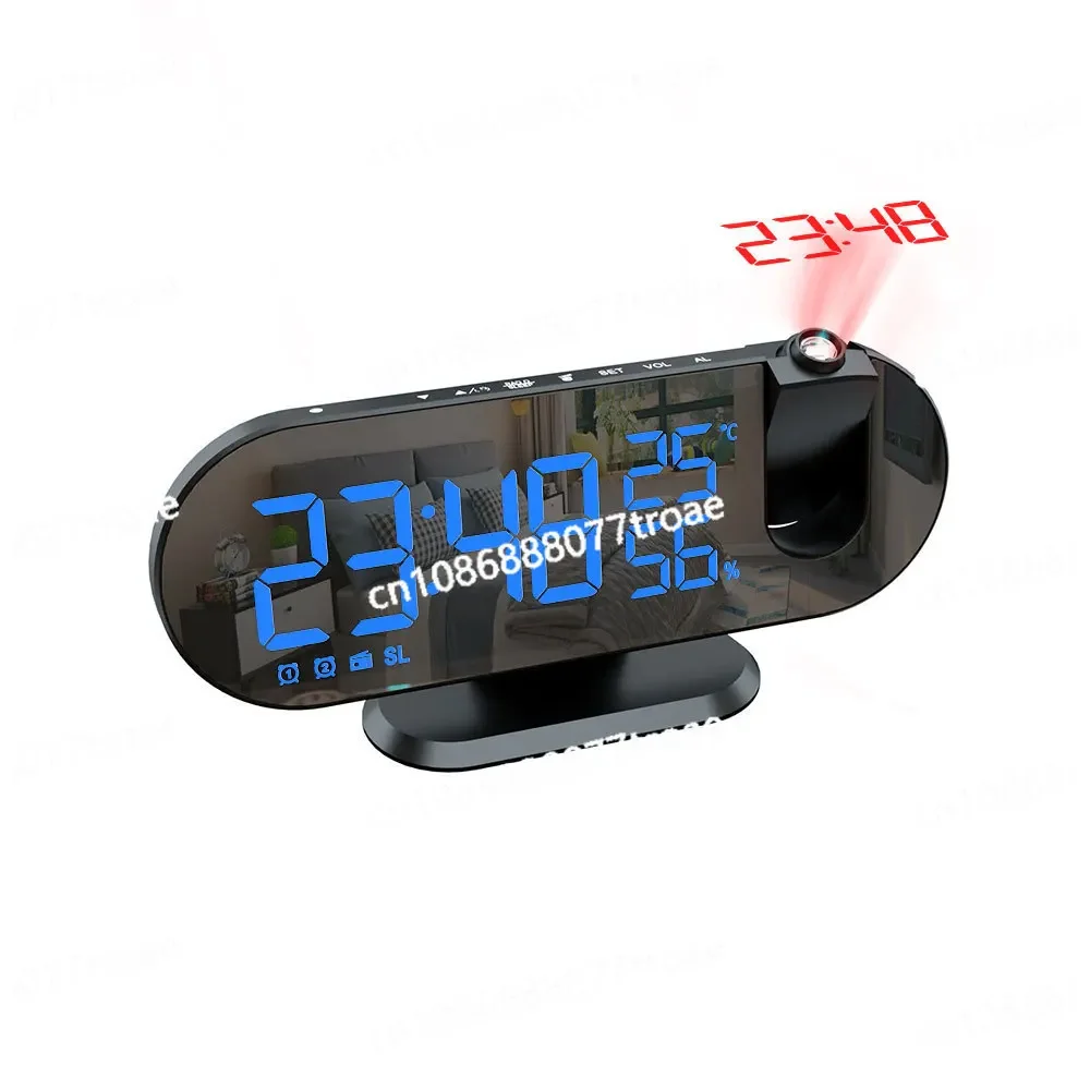 

LED large screen radio, mirror projection alarm clock, temperature and humidity display, digital clock