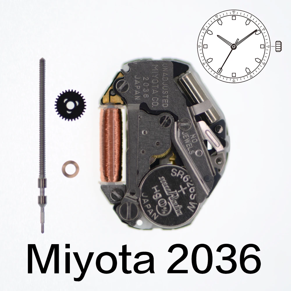 Miyota 2036 Movement Quartz Watch Accessories Parts Repair Height Enables Designs Advantage Dial Depth 3 Hands Featuring Higher