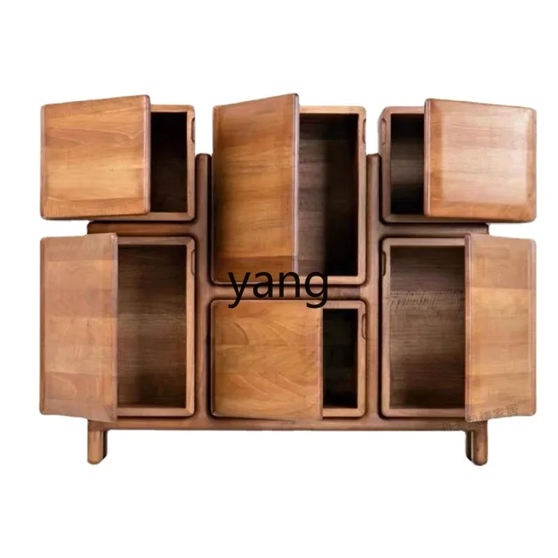 

Yjq Antique Solid Wood Entrance Cabinet Vintage Art Home Sideboard Cabinet Wall Decorative Storage Locker