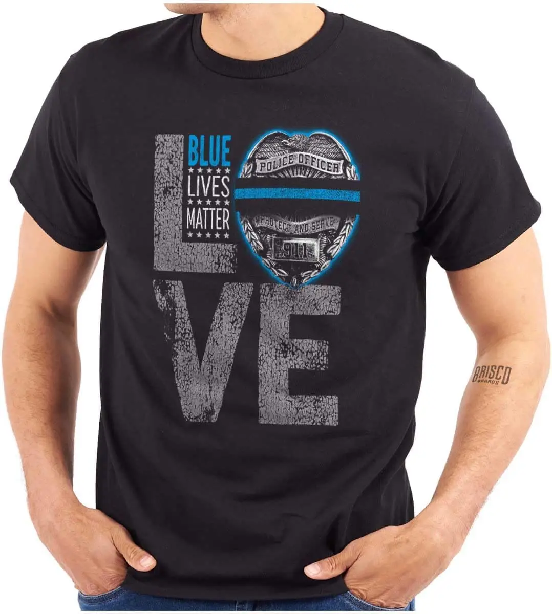 Love Police Officer Protect and Serve Graphic T Shirt Men or Women