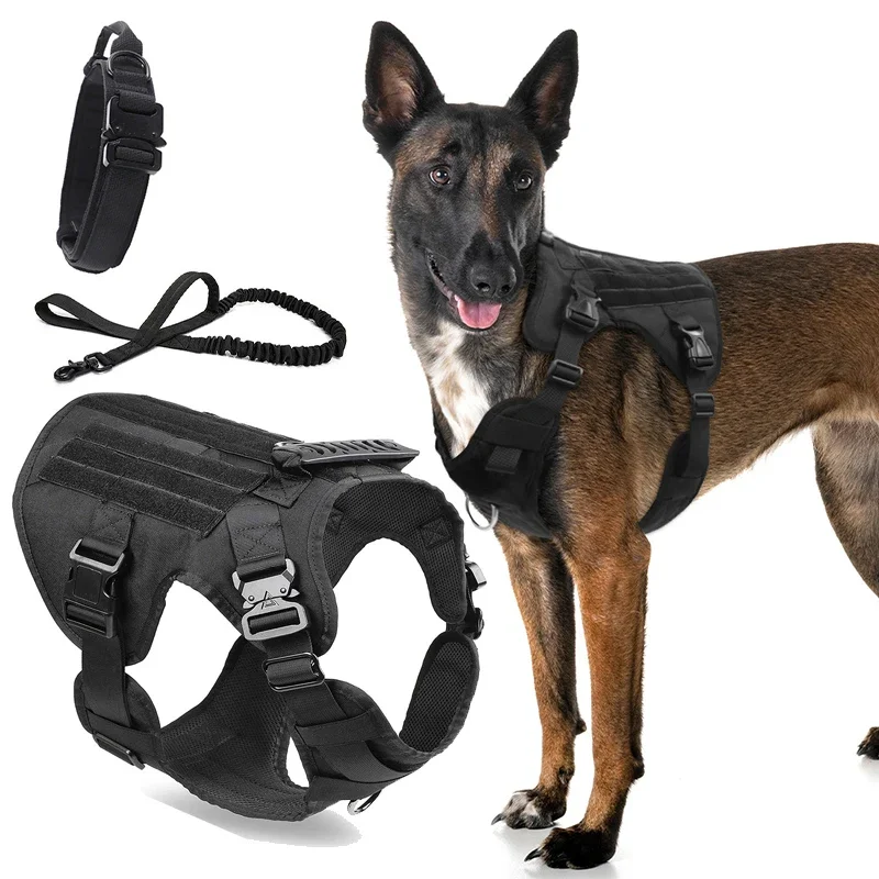 

Tactical Dog Harness Military Pet German Shepherd K9 Pet Training Vest Dog Harness and Leash Set for Small Medium Large Dogs