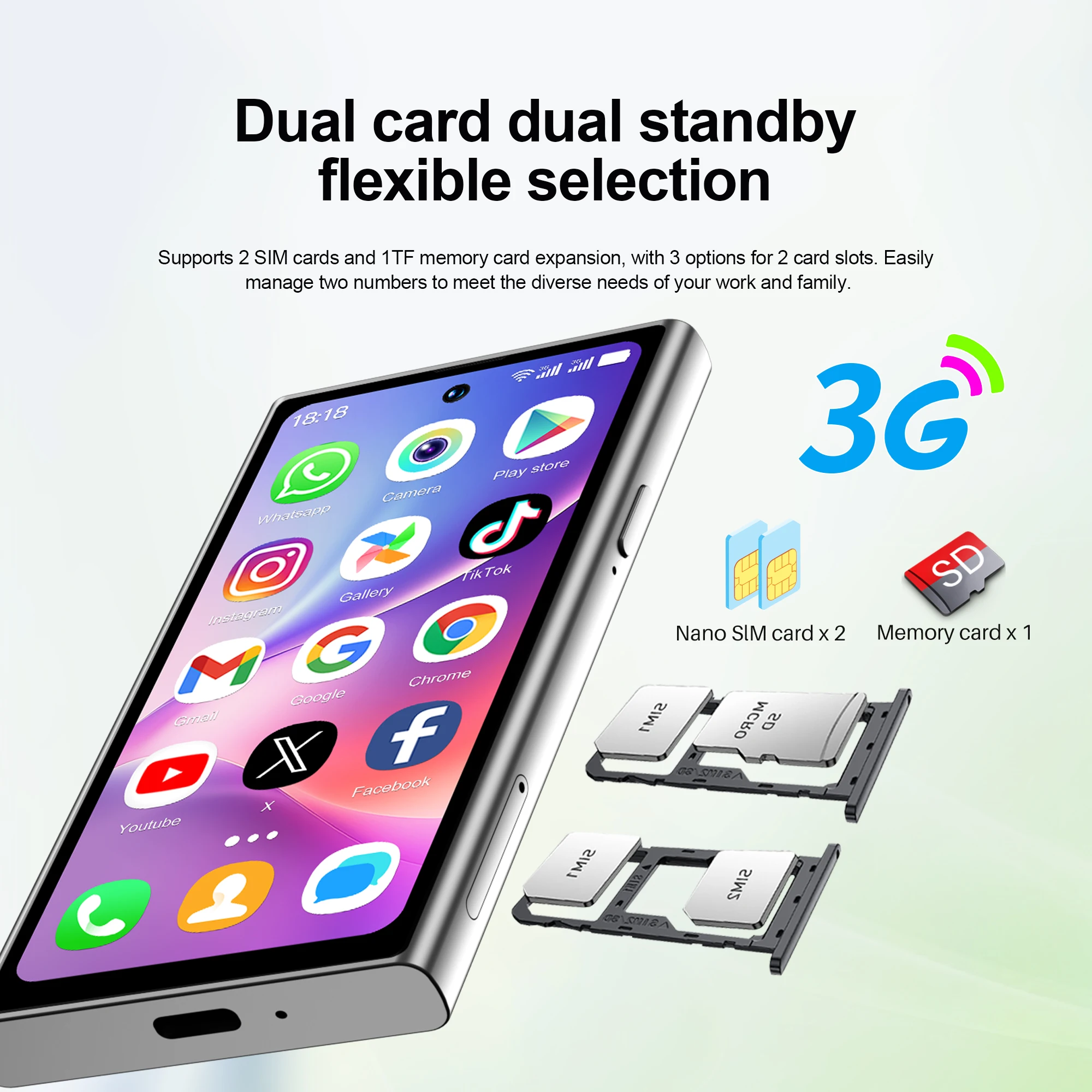 SERVO Mini Smartphone Android 10.0 3G WCDMA RAM 2GB ROM 16GB 4.0