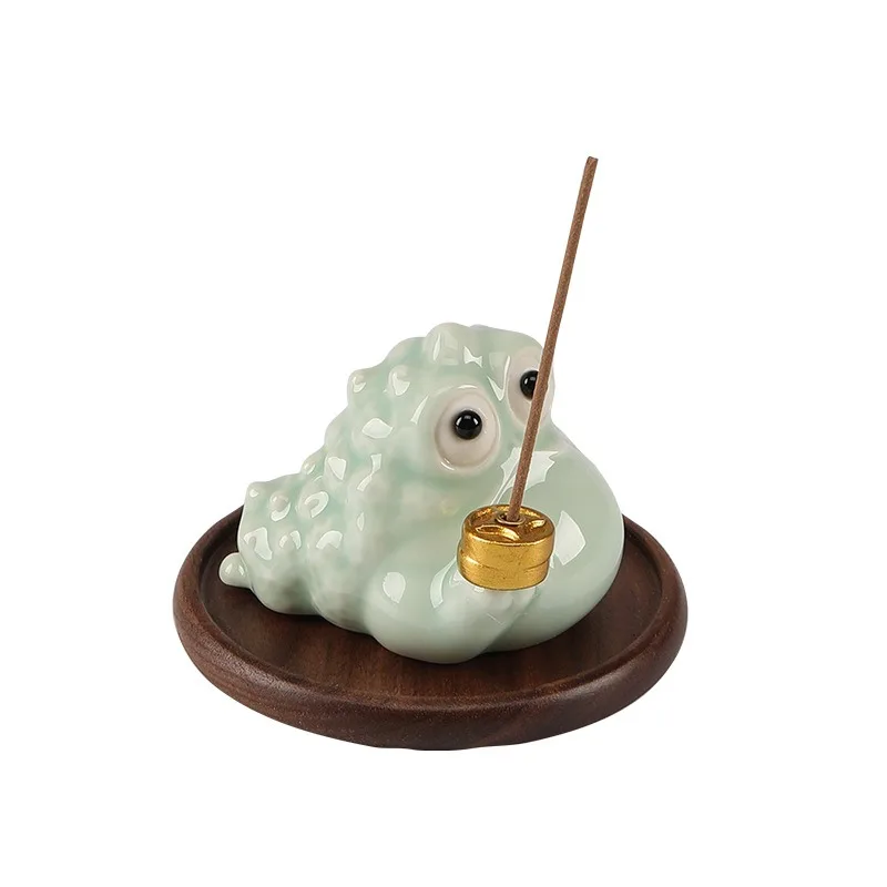 

Creative ceramic lotus line incense burner, cute incense burner, personalized household indoor incense burner ornament