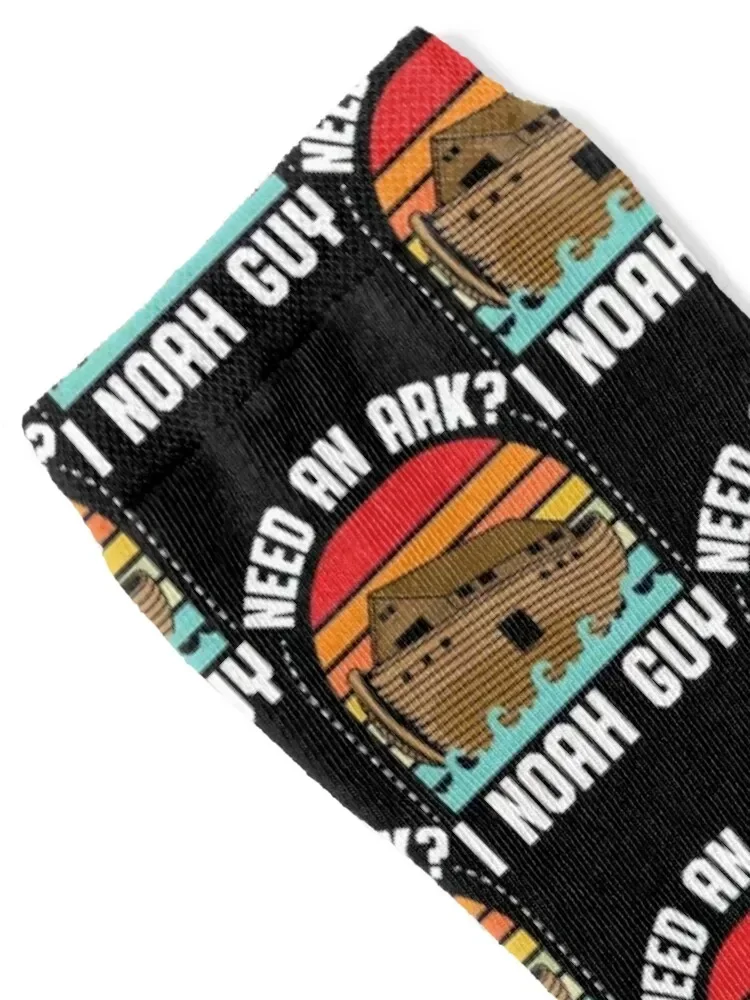 Need an Ark I Noah Guy Vintage Funny Christian Pun Humor Socks fashionable custom sports floral Woman Socks Men's