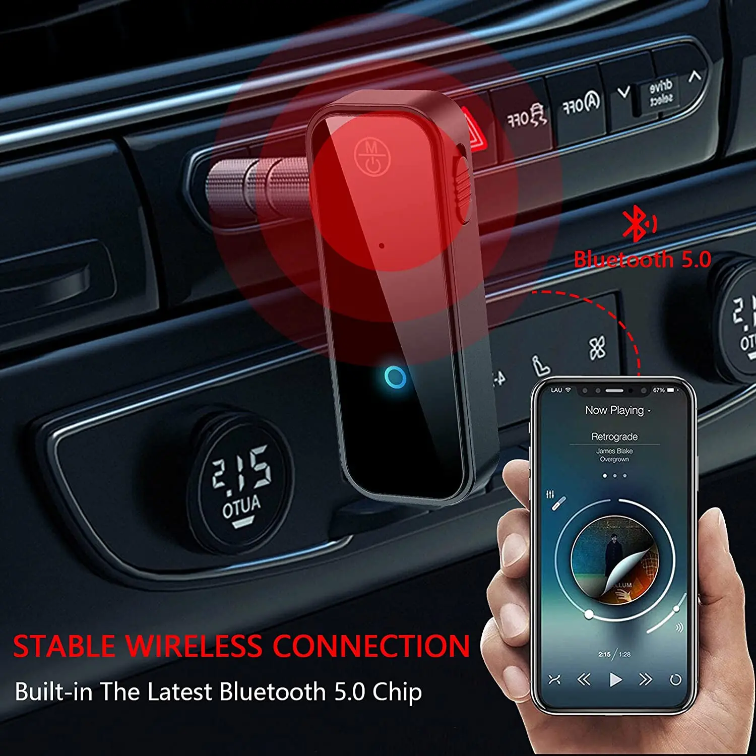 Bluetooth 5.0 Audio Receiver Transmitter Hansfree Call 3.5mmAUX Jack USB Dongle Stereo Music Wireless Adapters For TV PC Car Kit - view 6