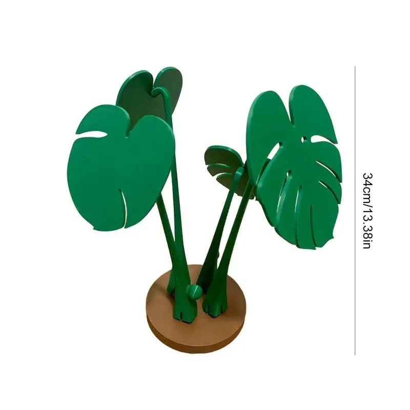 Monstera Coaster Plant Ornament Artificial Plant Built In Coaster Leaves Fake Heat Resistant Tropical Leaves Plant Coasters