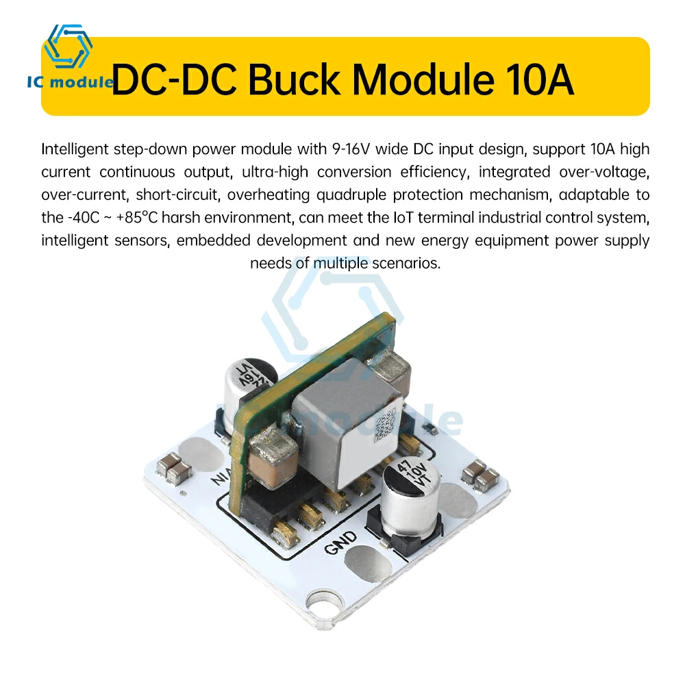 1-10 قطعة تيار مستمر 9-16 فولت إلى 5 فولت الناتج DC-DC باك وحدة 10A عالية الطاقة تنحى وحدة منظم #3
