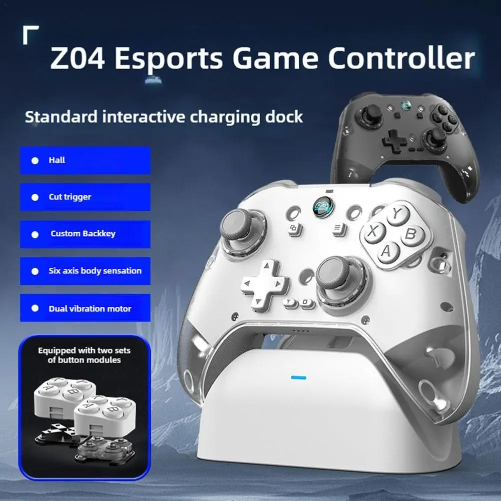 For Z04 Wireless Gamepad With Charging Dock Magnetic Dual Hall Joysticks With Continuous Release For Android /iOS/PC