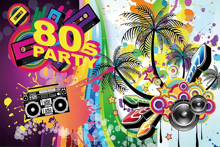 Mehofond Back to the 80's 90's Party Photography Backdrop Graffiti Disco Hip Hop Birthday Dance Decor Background Photo Studio