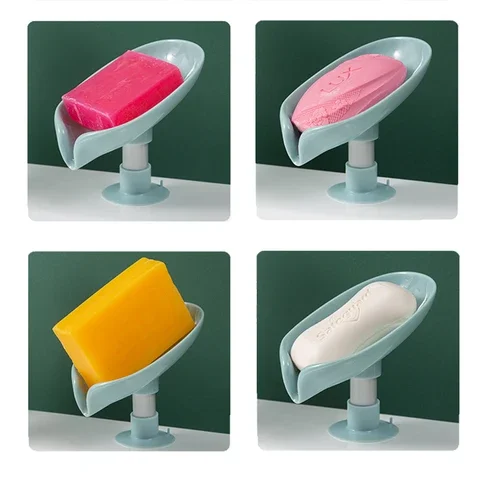 

Soap Box Drain Leaf Shape Soap Holder Box Bathroom Shower Soap Holder sponge Storage Plate Tray Bathroom Supplies Bathroom Gadge