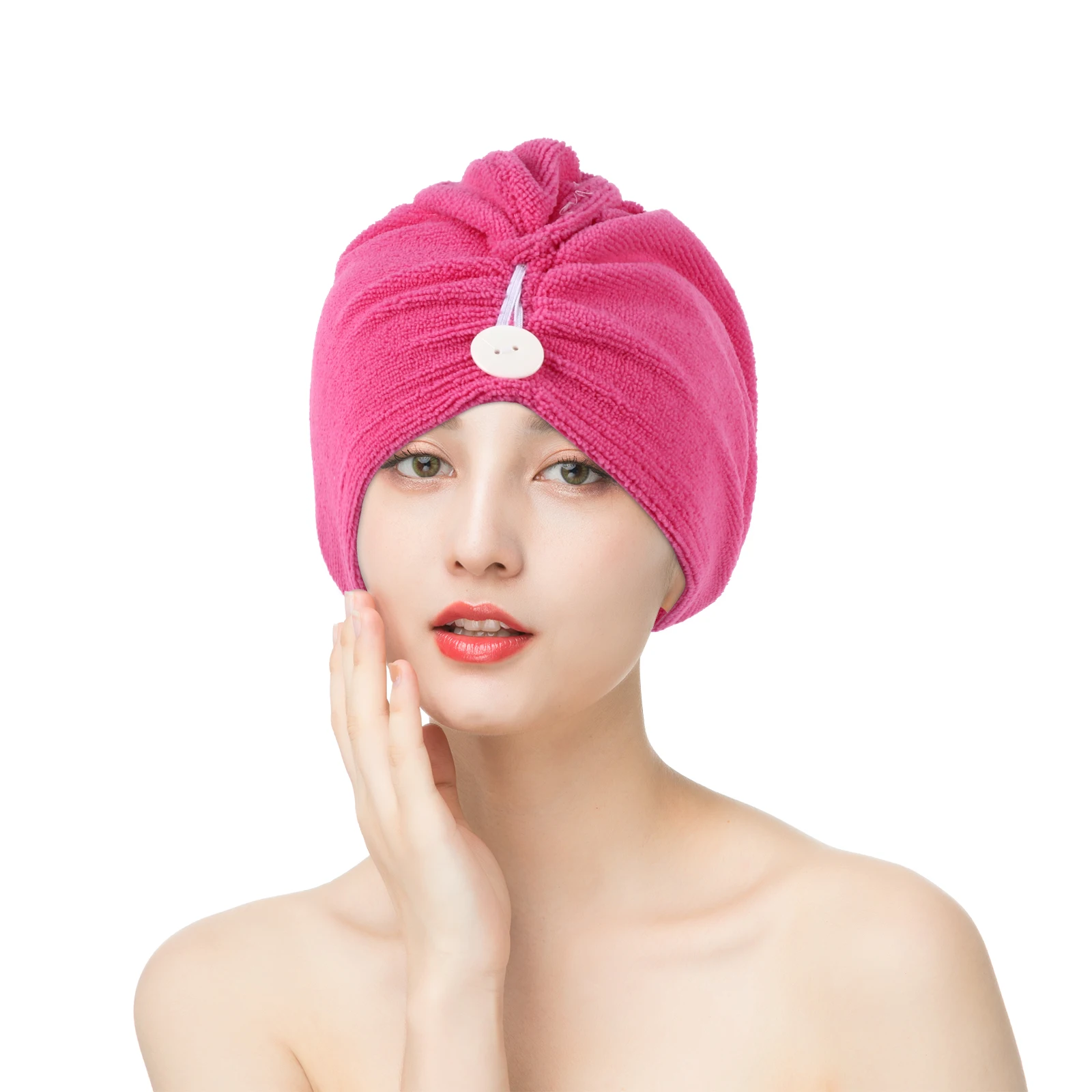 

Hair Dry Wrap Quick Drying Bath Cap Microfiber Head Towel Fiber Thicken Turban Absorbent Daily Use Home Gym Travel