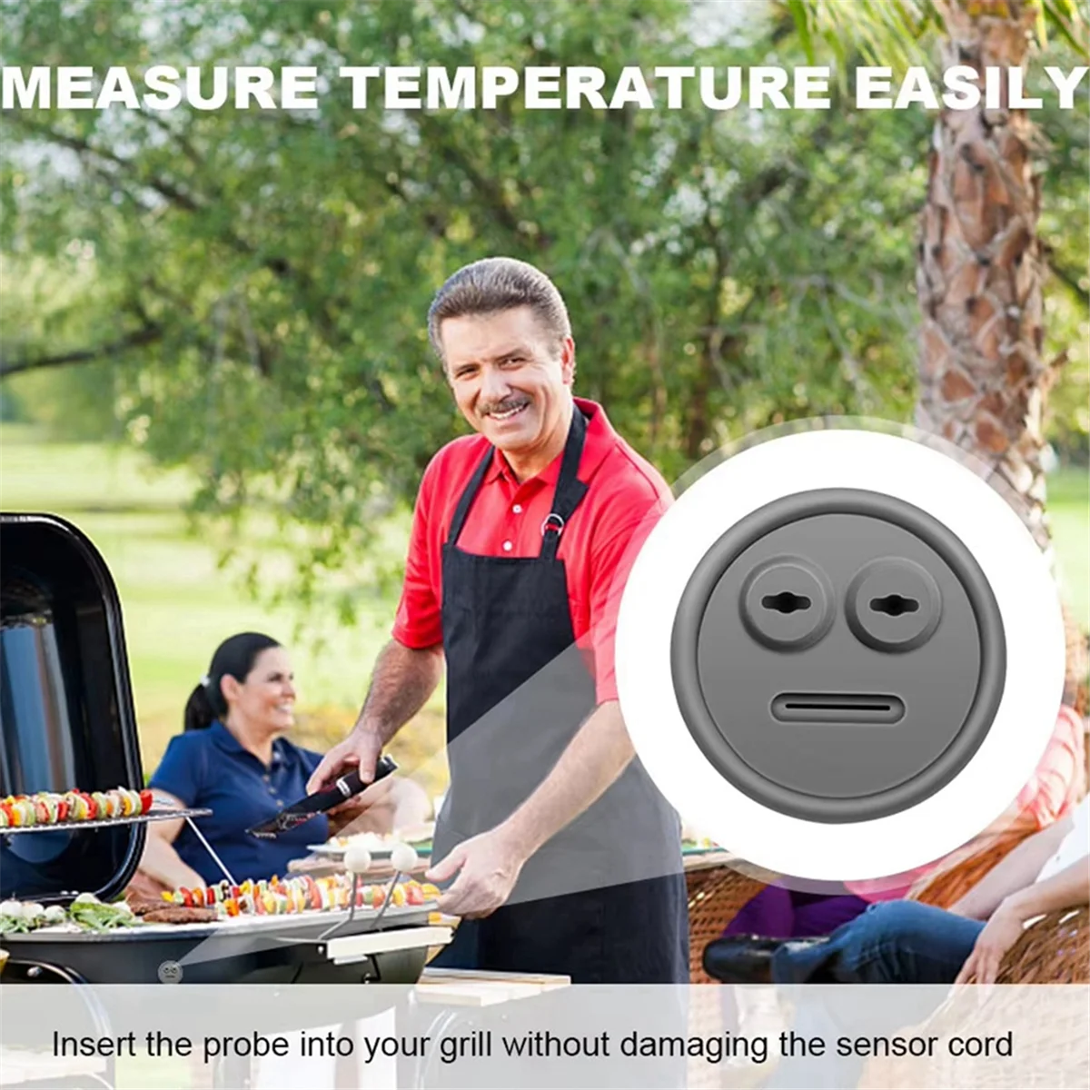 

ABYA Thermometer Probe Washer Food Grade Rubber Grill Probe Washer Cookware Accessories for Smoker Grill