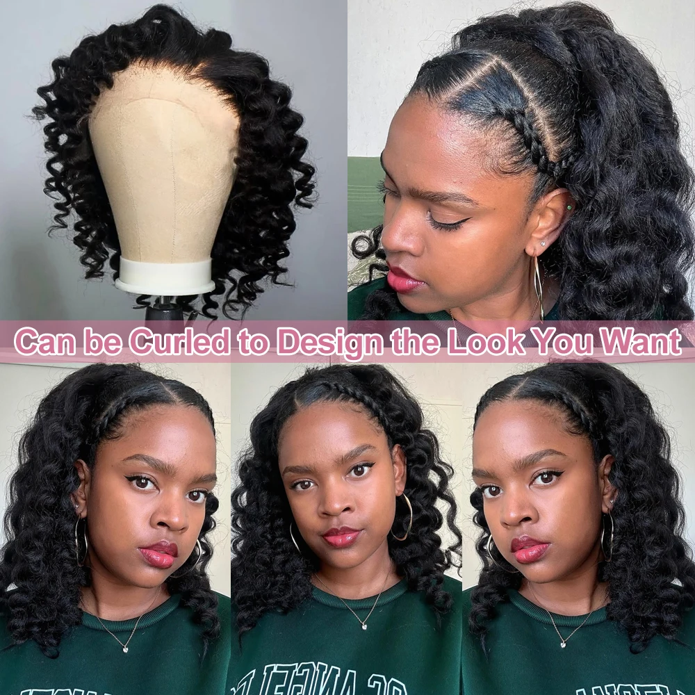 230% Kinky Straight Bob Human Hair Wigs 13x6 HD Lace Frontal Edges Curly Afro Yaki Short Hair Glueless Wigs 4x4 7x5 Closure Wigs image 6