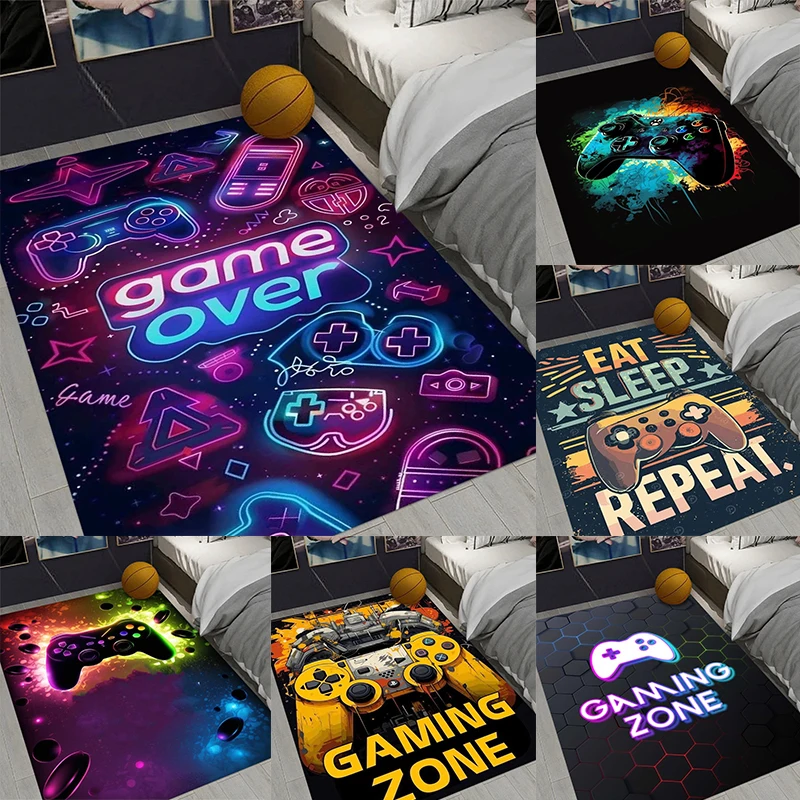 Joystick Mat for Gaming Room, Soft Pile Gamer Carpet Non-Slip, Machine Washable Floor Rug for Boys Teens  Ideal Gift for Gamer