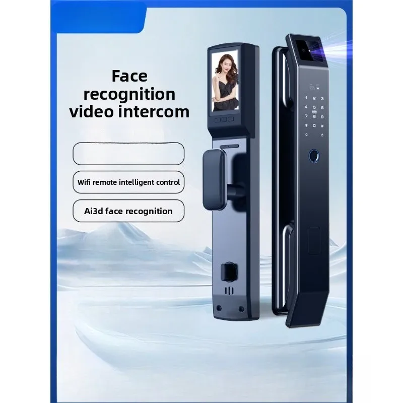 3D facial recognition fingerprint lock household anti-theft door smart door lock cat eye visual electronic password lock