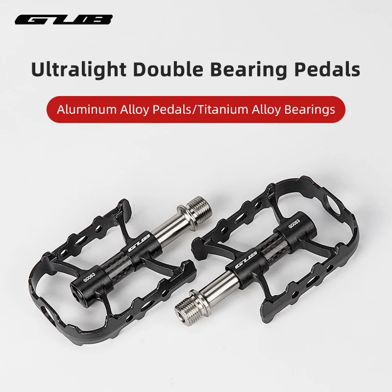 

GUB GC083 Bicycle Ultra-light Double Bearing Aluminum Alloy Pedal MTB/Road/Folding Bike Titanium Axle Pedals Lightweight Pedals