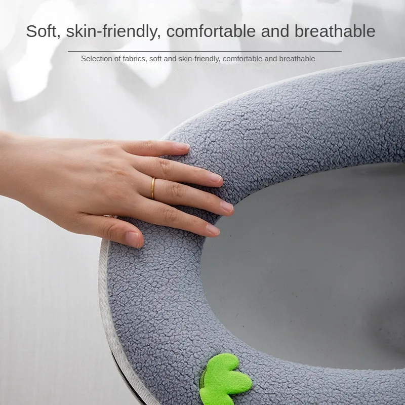 2025 warm toilet seat pad home winter zipper WC cover four seasons universal soft toilet seats cute potty cushion mats case Cape