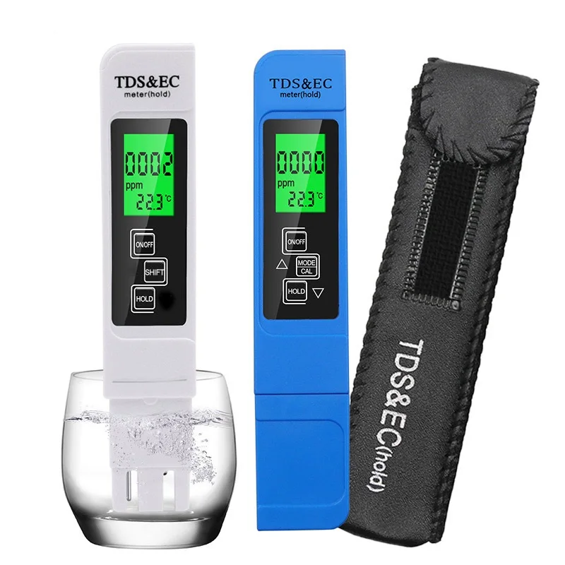 Digital Water Quality Tester TDS EC Range 0-9990 Multifunctional Temperature Meter for Water Purity TEMP PPM Tester