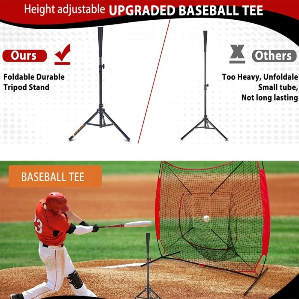 Adjustable Baseball Batting Tee Portable Multi-Sport Pickleball Training Stand Height 23 to 39 inches Hitting Training Tee