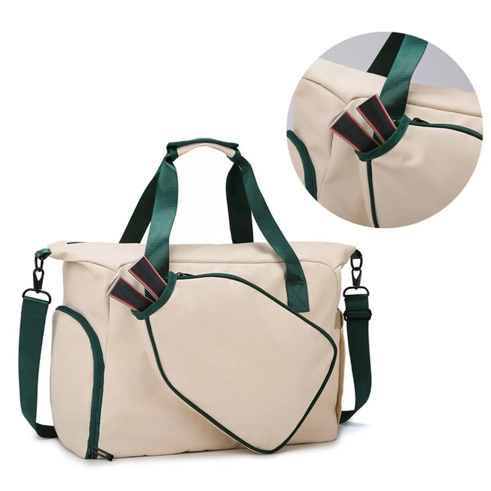 

Pickleball Carrying Case Tennis Holder Compact Zipper Travel Bag Crossbody for Beginners